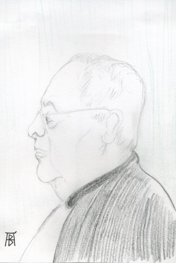 Caricature reconstitution procès Peytel (Alain Buterlin)