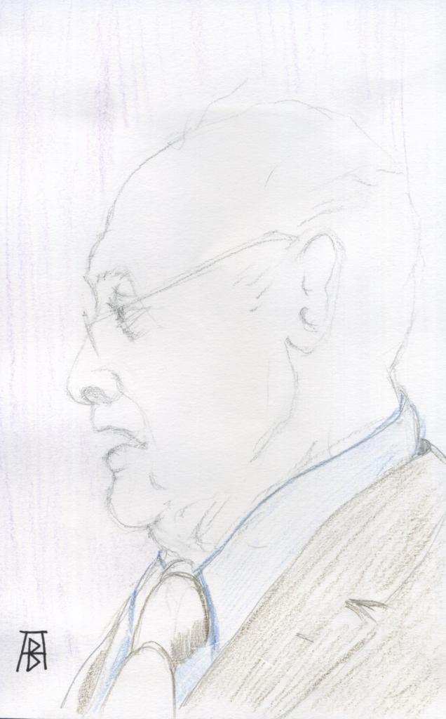 Caricature reconstitution procès Peytel (Alain Buterlin)
