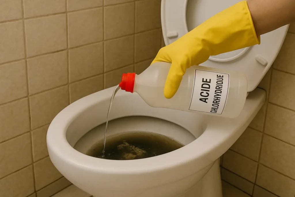 utiliser acide chlorhydrique pour les canalisations